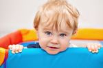 Closeup Of One Year Baby Boy Stock Photo