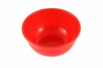 Red plastic bowl Stock Photo