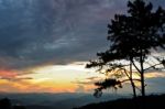 Sunset Over High Mountain Range Stock Photo