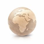 Wood Globe 3d Illustration Europe And Africa Map Stock Photo