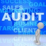 Audit Words Represents Finances Validation 3d Rendering Stock Photo