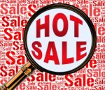 Hot Sale Means Best Deals And Bargains Stock Photo