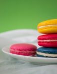 Colorful Macaroon Or Macaron French Sweet Dessert  Stock Photo