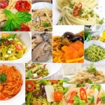 Collection Of Different Type Of Italian Pasta Collage Stock Photo