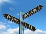 Work Life Balance Signpost Stock Photo