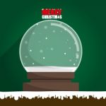 Merry Christmas Empty Snow Globe Stock Photo