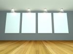 Empty Room With Gallery Stock Photo