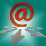 Email Arrows Shows Online Letters To Customers Stock Photo