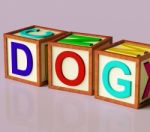 Wooden Block With Dog Text Stock Photo