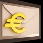 Euro On Envelope Showing Money Exchange Stock Photo