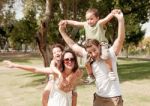 Family In The Park Stock Photo