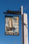 Bosham, West Sussex/uk - January 1 : Blue Anchor Pub Sign In Bos Stock Photo