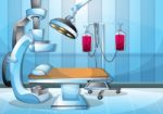 Cartoon  Illustration Interior Surgery Operation Room With Separated Layers Stock Photo