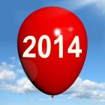 Two Thousand Fourteen On Balloon Shows Year 2014 Stock Photo