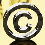 Silver Copyright Sign Stock Photo