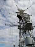 Communications Mast On The Hms Belfast Stock Photo