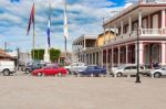 Old Colonial Buildings At Cathedral Plaza In Granada, Nicaragua Stock Photo