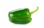 Green Paprika Isolated On The White Background Stock Photo