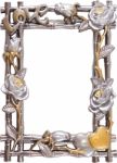 Flower Silver And Gold Frame Stock Photo