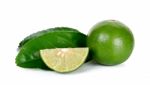 Fresh Lime Isolated On The White Background Stock Photo