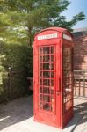 Vintage Red Telephone Box Stock Photo