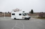 Lake Tekapo New Zealand-september 1: Britz Campervan Parking In Lake Tekapo Parking Lot Important Traveling Destination In South Island New Zealand  On September 1, 2015 In  Tekapo New Zealand Stock Photo