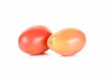 Cherry Tomato Isolated On The White Stock Photo