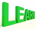 Learn Word In Green Stock Photo