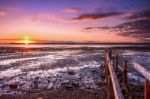 Cleveland Jetty At Sunset Stock Photo