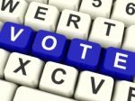 Vote Computer Keys In Blue  Stock Photo