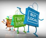 Buy Local Bags Represent Neighborhood Business And Market Stock Photo