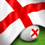 Soccer Ball And Flag Euro England Stock Photo