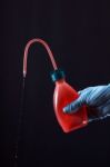 Medical Bottle And Hand  Stock Photo