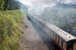 Steam Train On The Bluebell Railway Line In Sussex Stock Photo