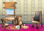 Cartoon  Illustration Interior Kid Room With Separated Layers Stock Photo