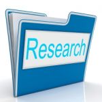 Research File Indicates Gathering Data And Studies Stock Photo