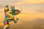 Chinese Dragon On The Ploe Stock Photo