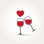  Love Heart Wine Glass Couple Stock Photo