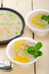 Hearty Middle Eastern Chickpea And Barley Soup Stock Photo