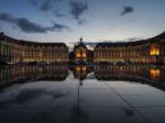 Miroir D'eau At Place De La Bourse In Bordeaux Stock Photo