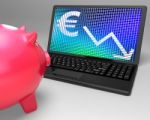 Euro Symbol On Laptop Showing European Looses Stock Photo