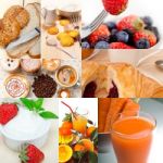 Ealthy Vegetarian Breakfast Collage Stock Photo