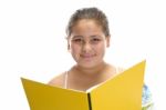 Smiling Girl With notebook Stock Photo