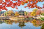 Gyeongbokgung Palace In Autumn,south Korea Stock Photo