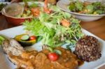 Pork Chops With Mushroom Gravy Stock Photo