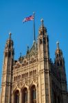 View Of The Sunlit Houses Of Parliament Stock Photo