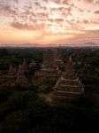 Sunset Over Religious Temples Stock Photo