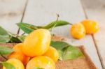 Fruits On Wooden Boards Stock Photo