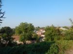 Mountain Panorama, Landscape And Buildings   Stock Photo