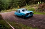 L. Lynch Driving Ford Escort Stock Photo